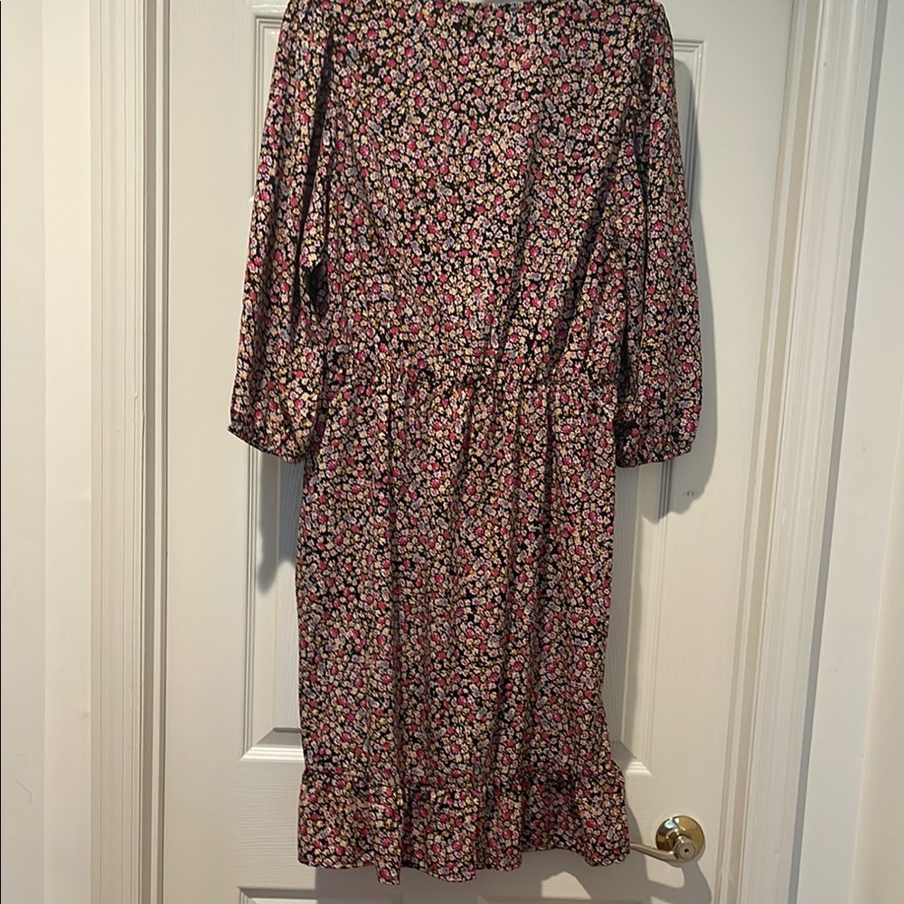 NWT Spring Garden Black/Floral Ruched Mindi Dress XLT “Calling all Tall Gals” - Picture 9 of 12